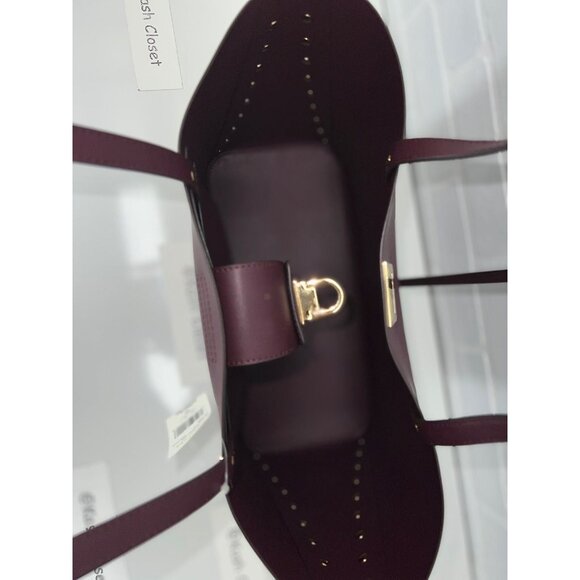Michael Kors tote bag manhattan large leather purse bordeaux - Picture 7 of 9